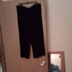 Black Wide-Leg Pants Velvet